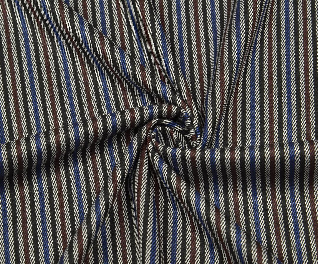 ÇİZGİLİ LİKRALI GABARDİN KUMAŞ - GRİ