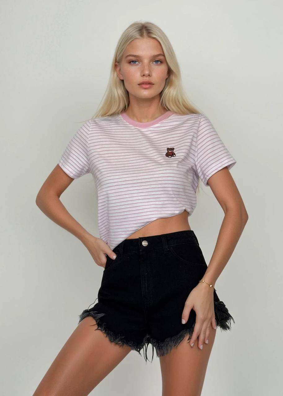 BISOU striped "Bear" T-shirts