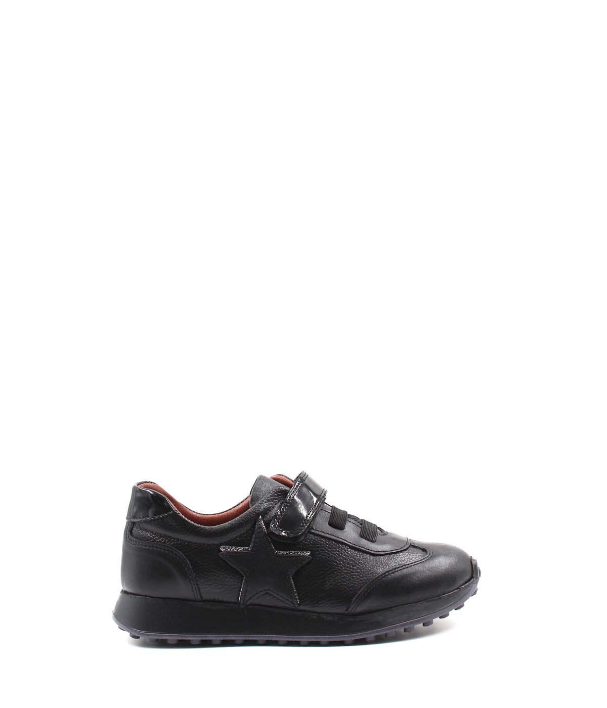 Genuine Leather Black Patent Unisex Child Casual Shoe 006XA0011