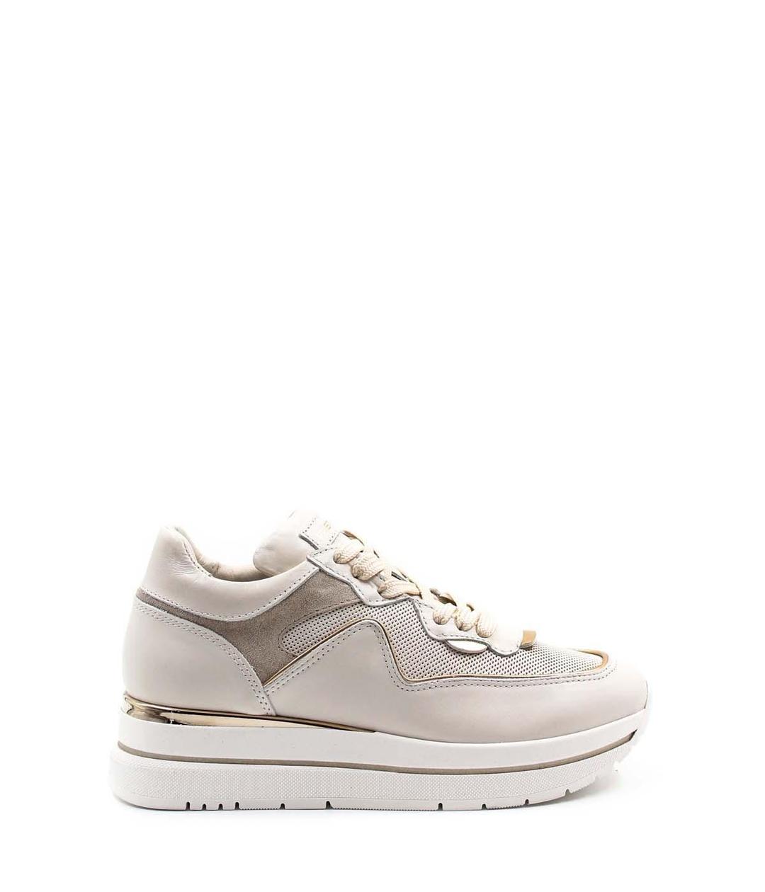 Genuine Leather Beige Gold Woman Casual Shoe 009ZA0419