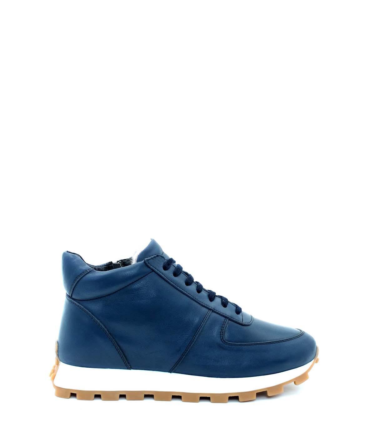 Genuine Leather Furry Navy Blue Man Classical Boot 154KMA1708