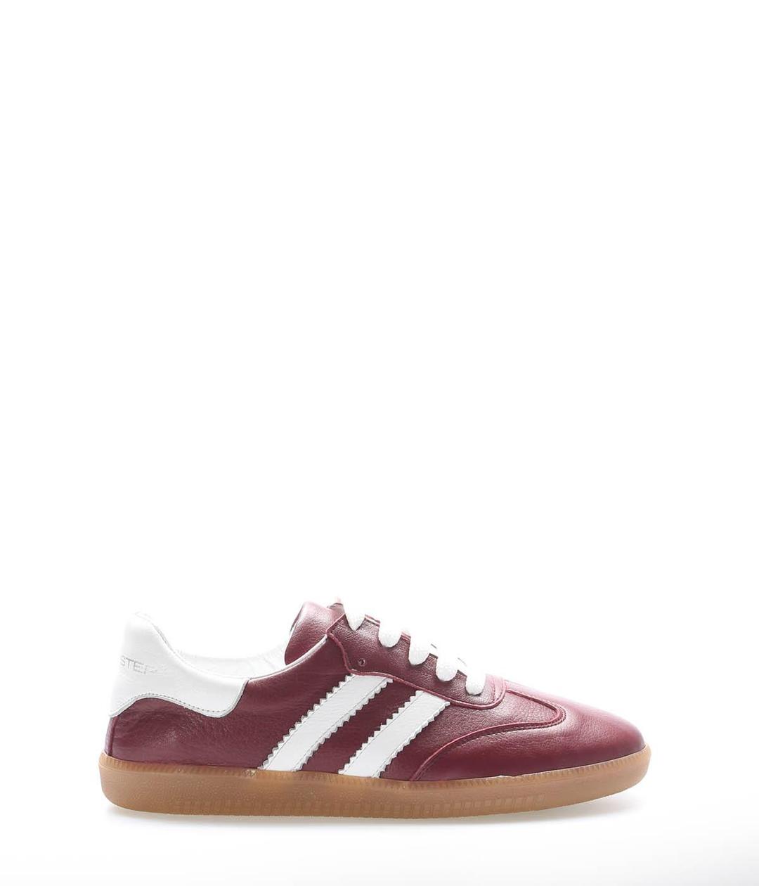 Genuine Leather Burgundy White Woman Casual Shoe 182ZA2324
