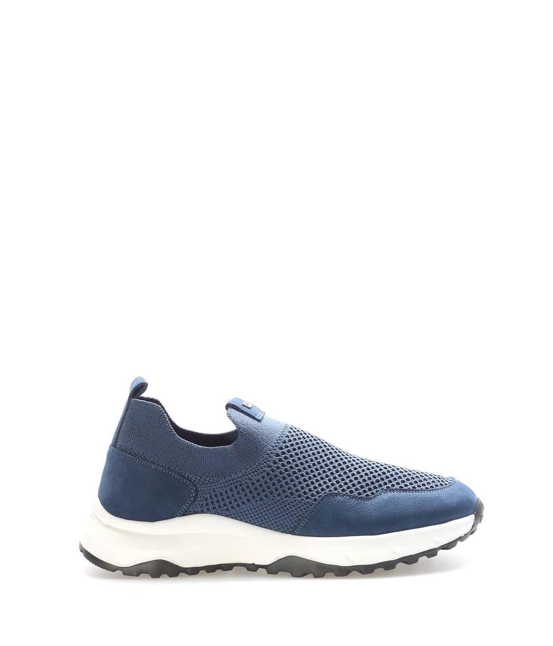 Genuine Leather Blue Man Sport Shoe 214MA2529
