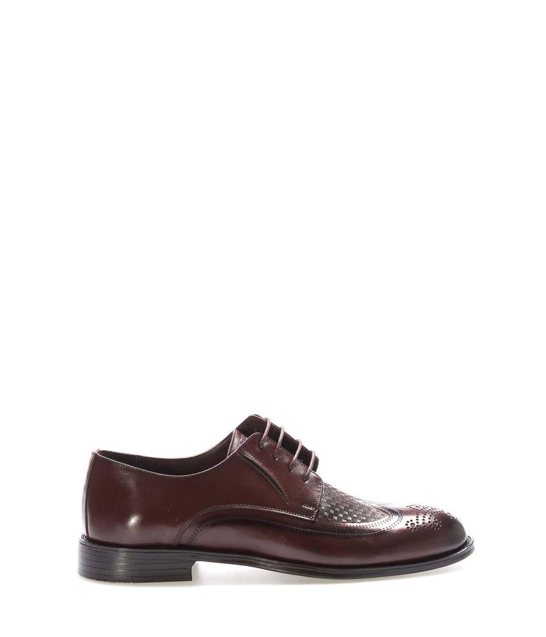 Genuine Leather Brown Man Classical Shoe 218MA406