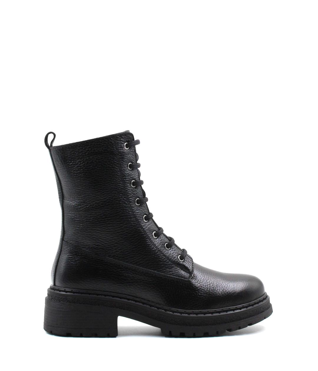 Кожа Черный Женская Высокой Подошве Ботинки 257SZA621