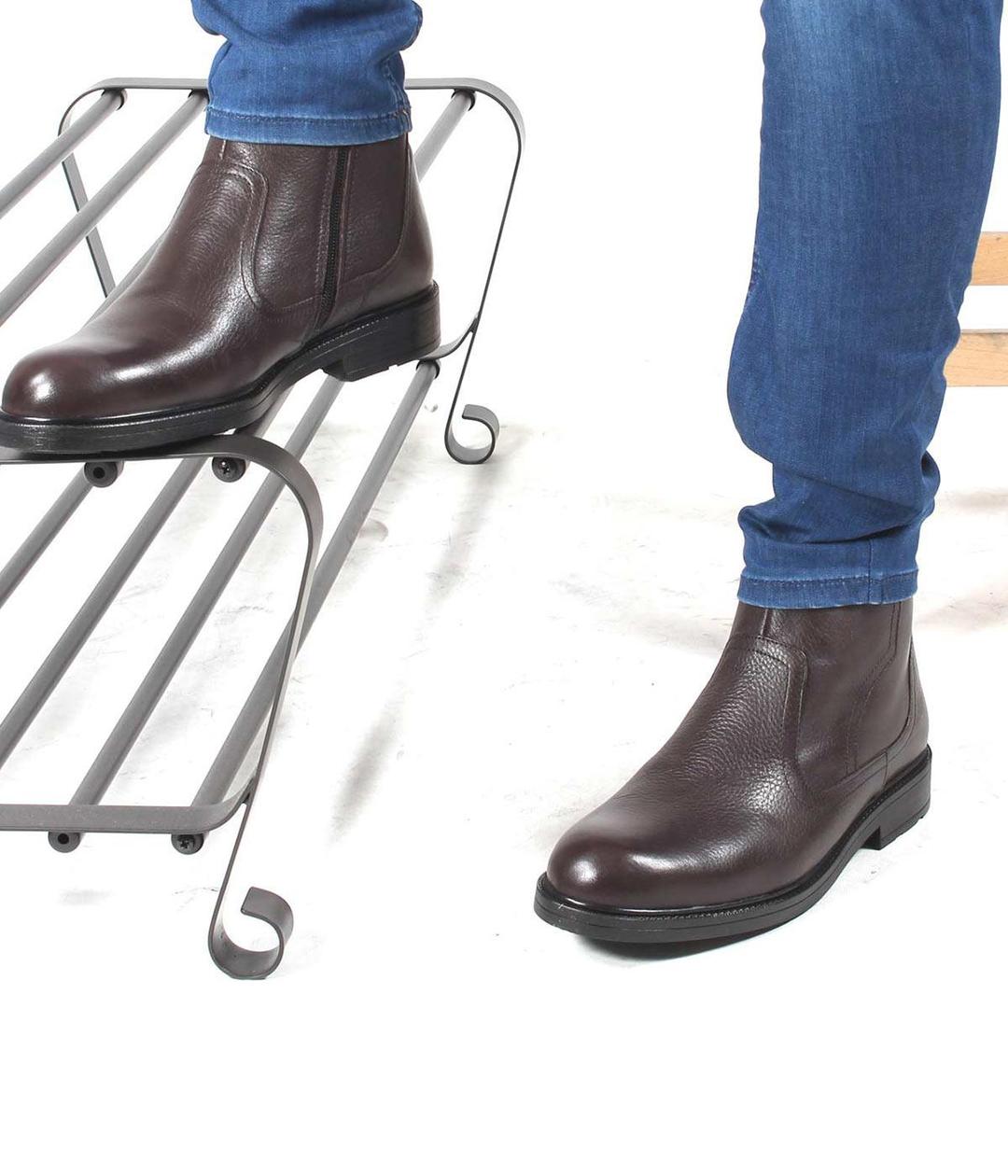 Genuine Leather Furry Brown Floater Man Classical Boot 408KMA123