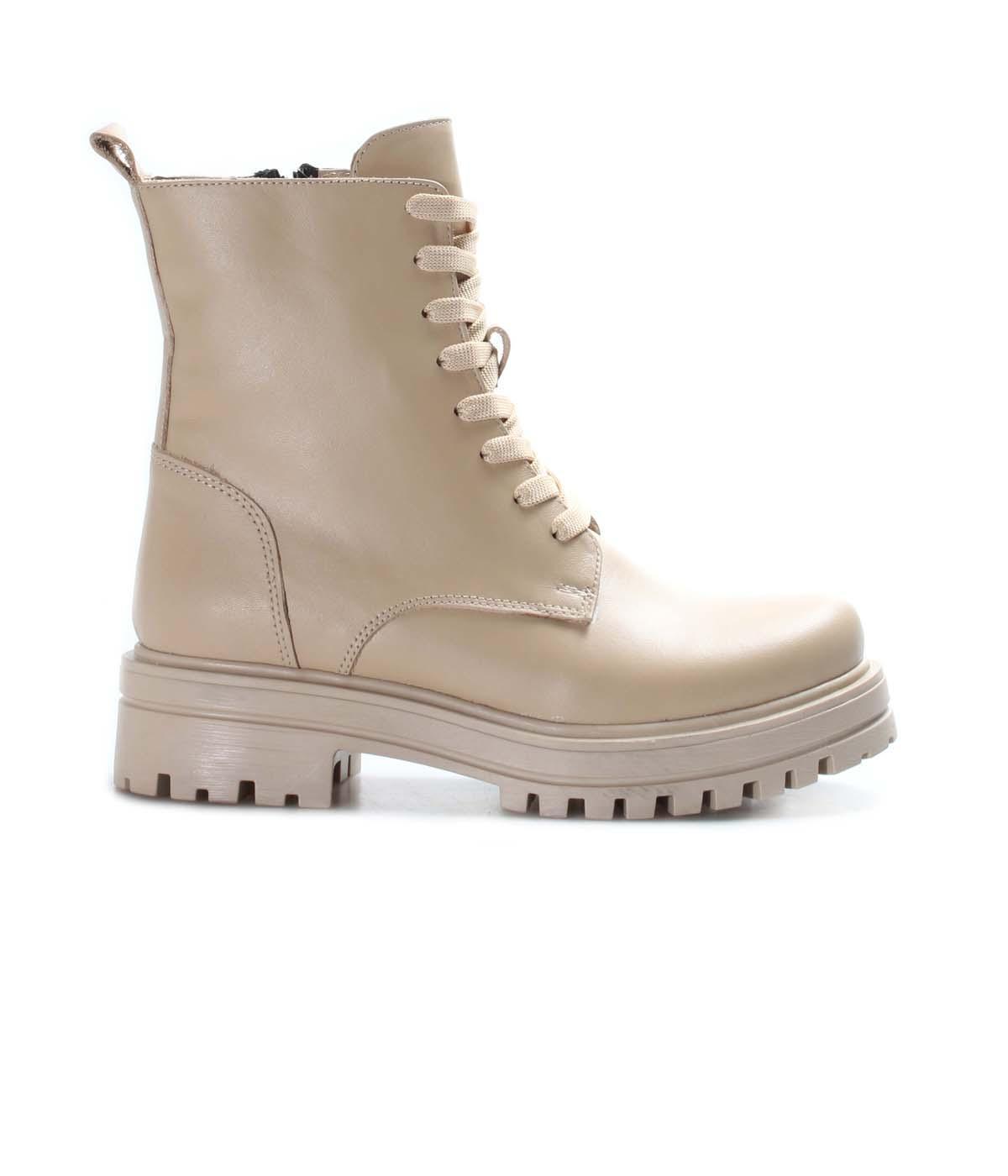 Genuine Leather Furry Champagne Woman Classical Boot 757KZA21075
