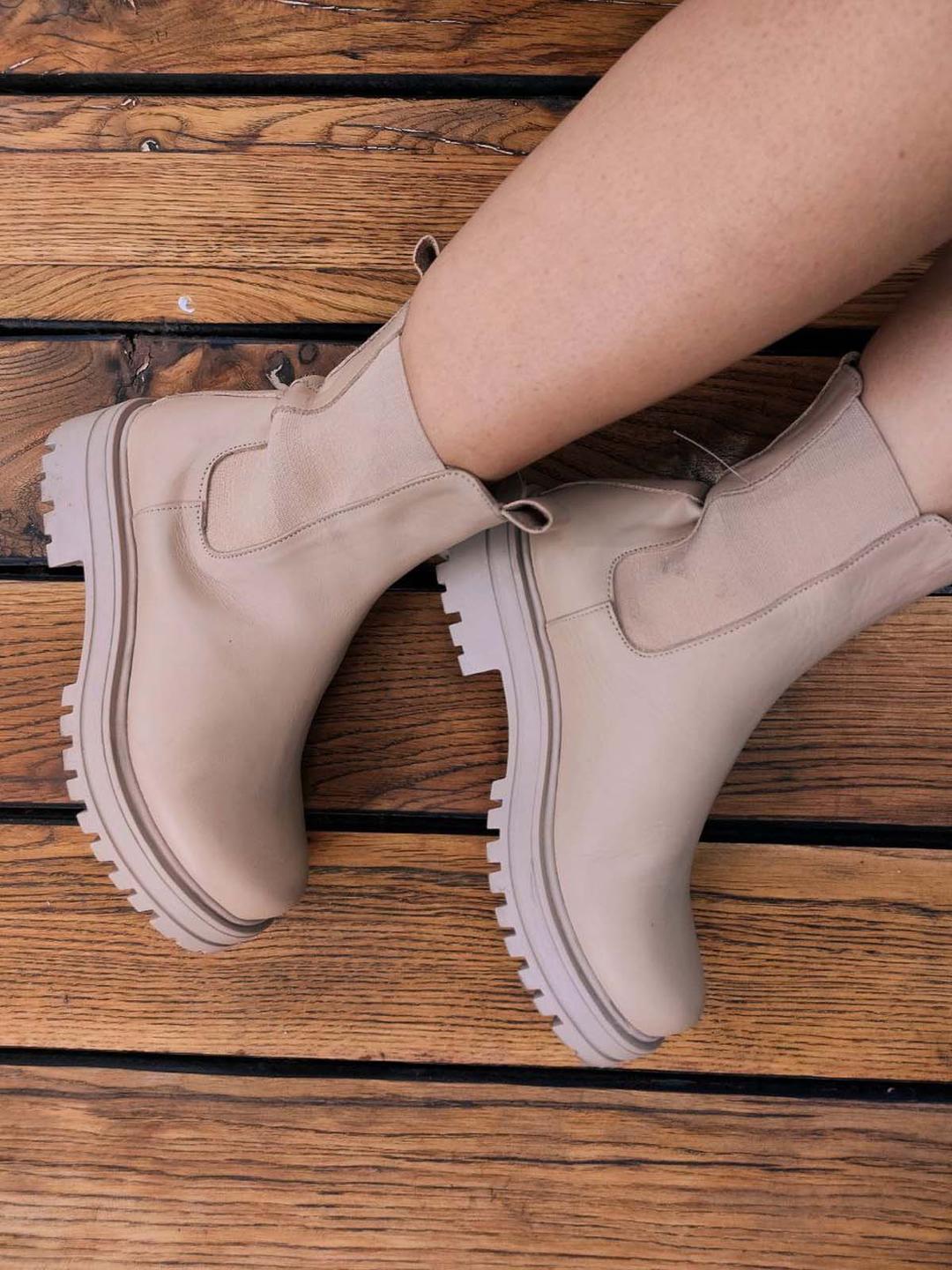 Genuine Leather Champagne Woman Sport Boot 757SZA21045