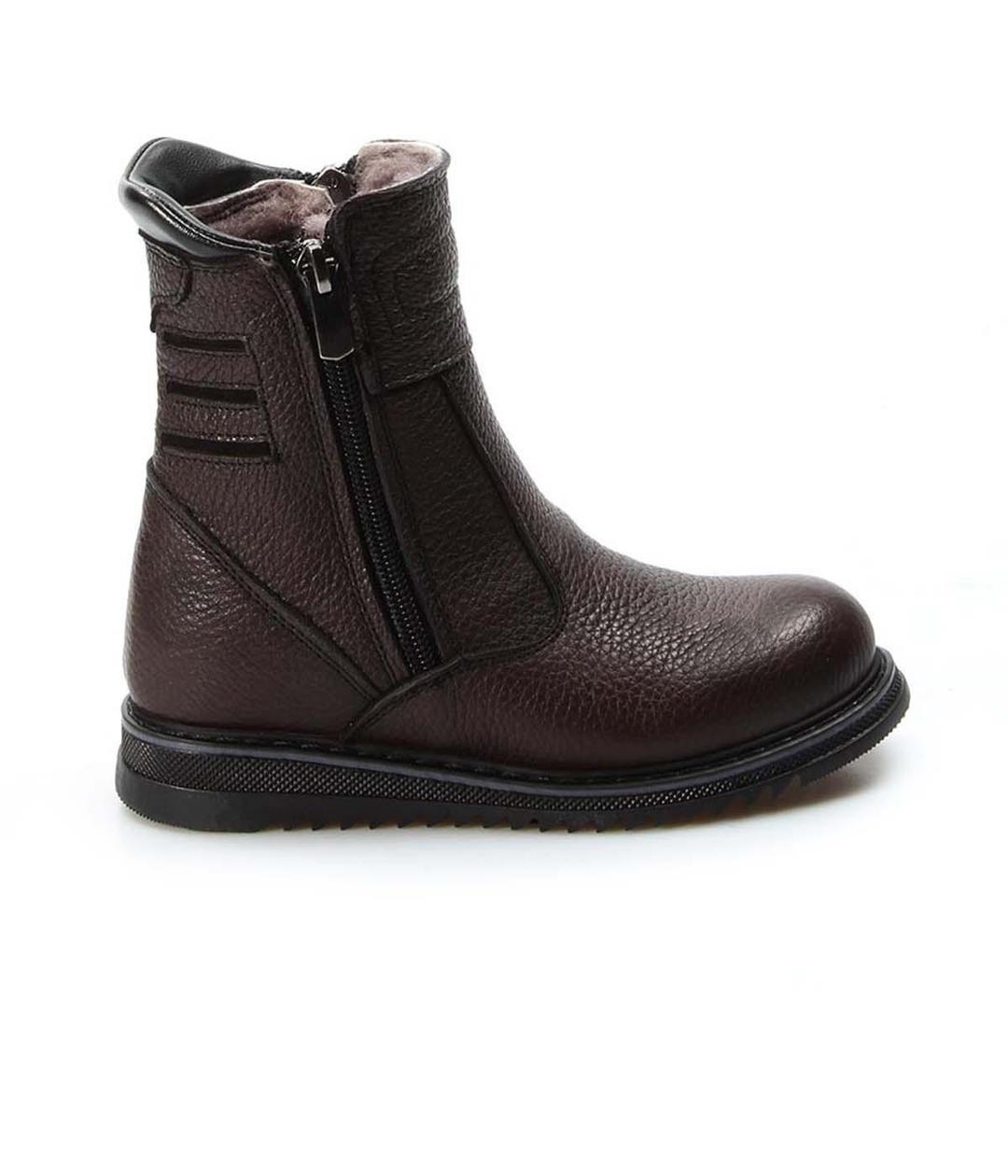 Genuine Leather Furry Brown Unisex Child Classical Boot 770KGA202