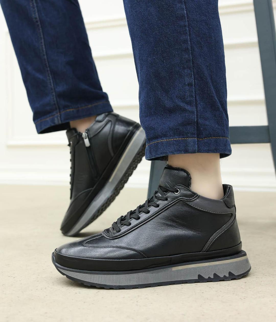 Genuine Leather Black Man Classical Boot 855SMA3066
