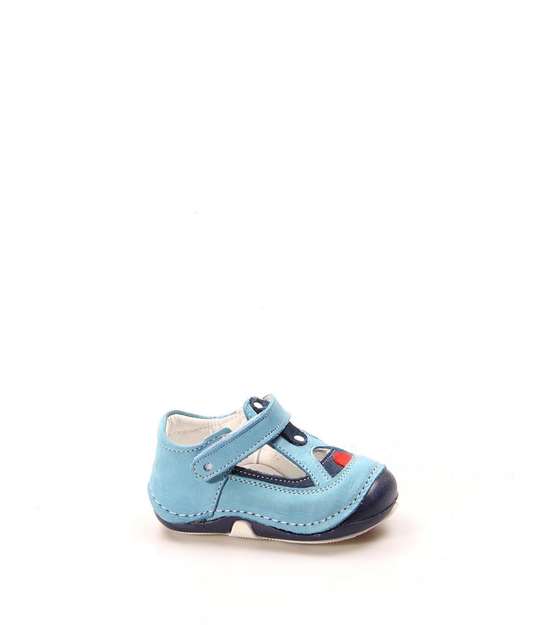 Genuine Leather Turquoise Navy Blue Baby Casual Shoe 891IA503