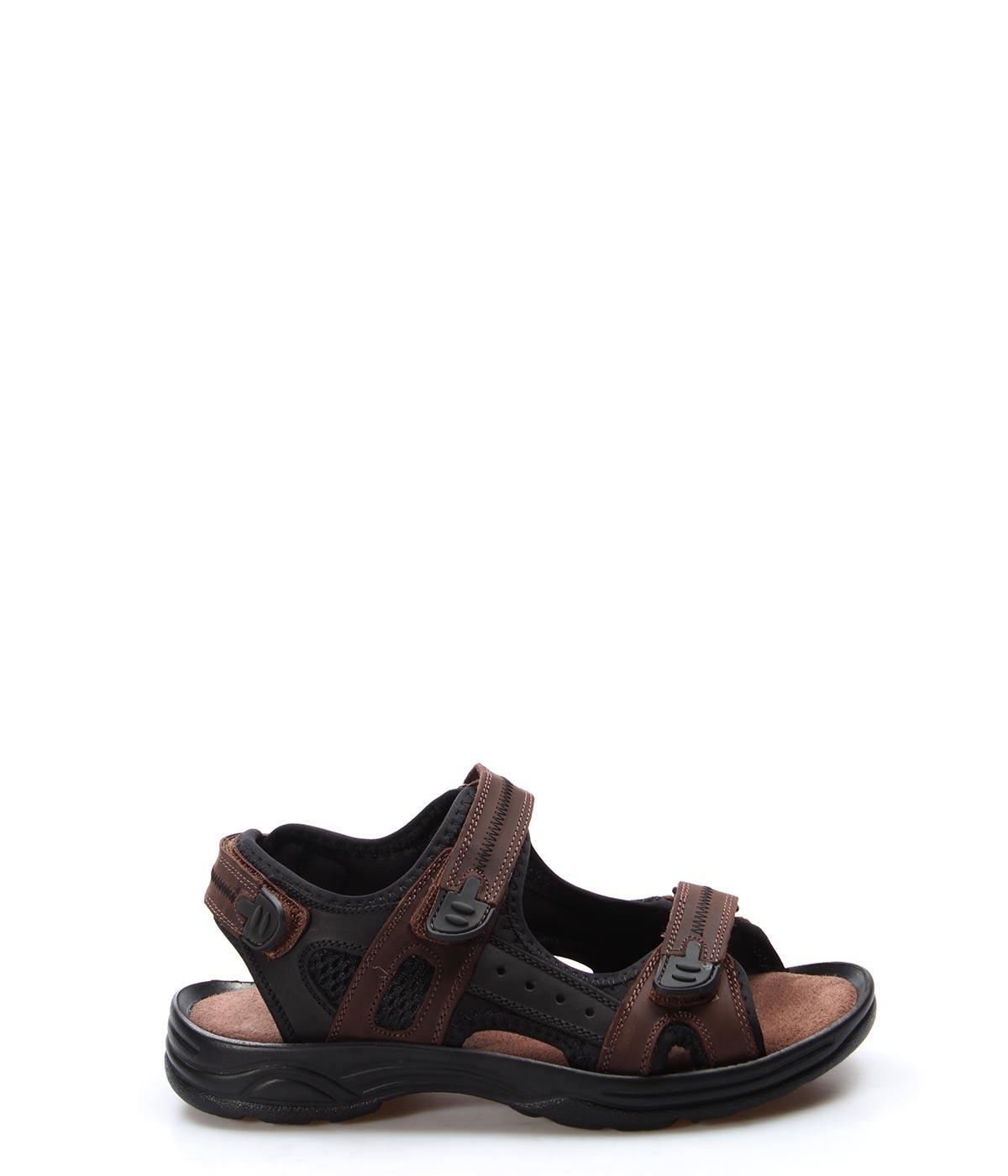 Hakiki Deri Kahve Erkek Klasik Sandalet 907GA1517