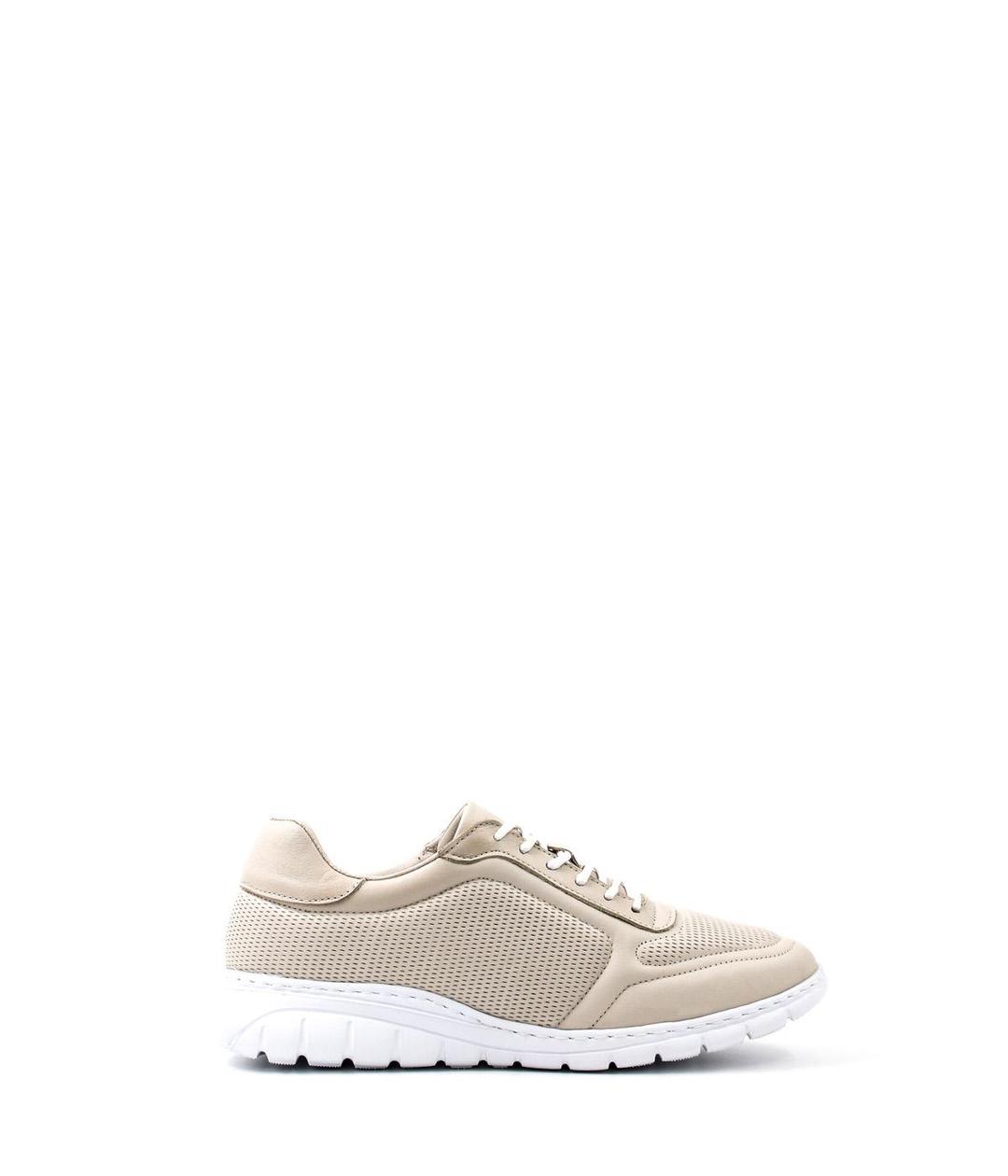 Genuine Leather Beige Woman Casual Shoe 950ZAS8023LRZ