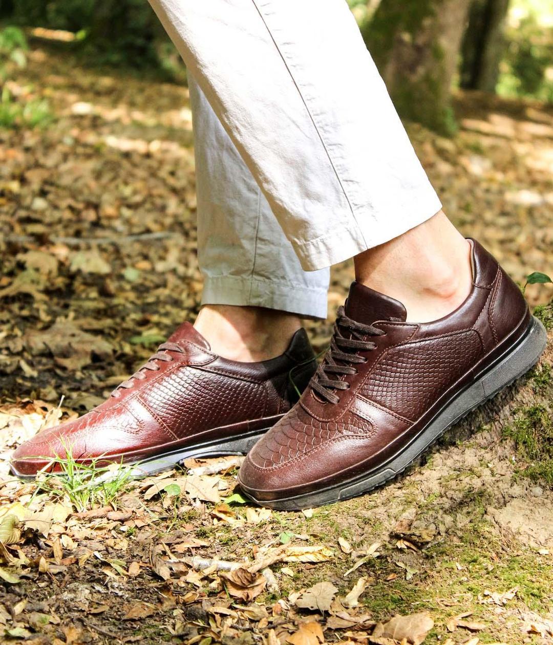 Genuine Leather Brown Man Sport Shoe 951MA6530