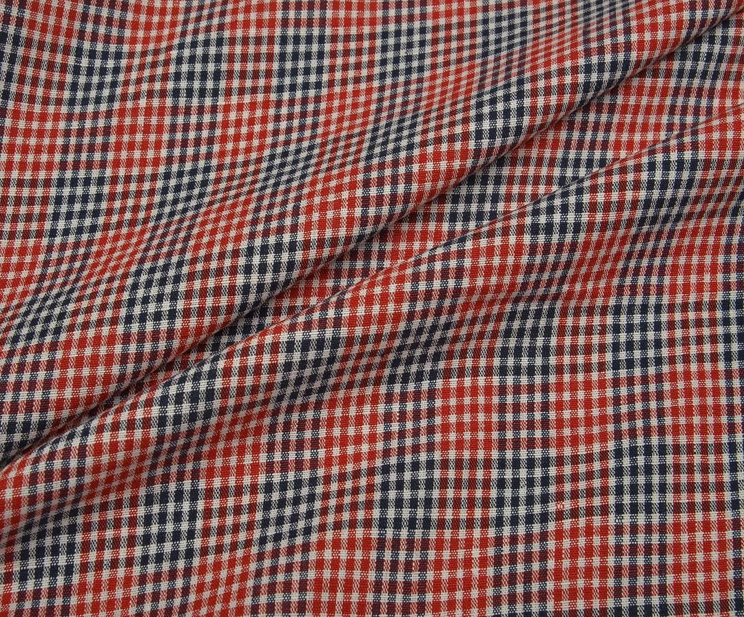 PLAID COTTON FABRIC - RED