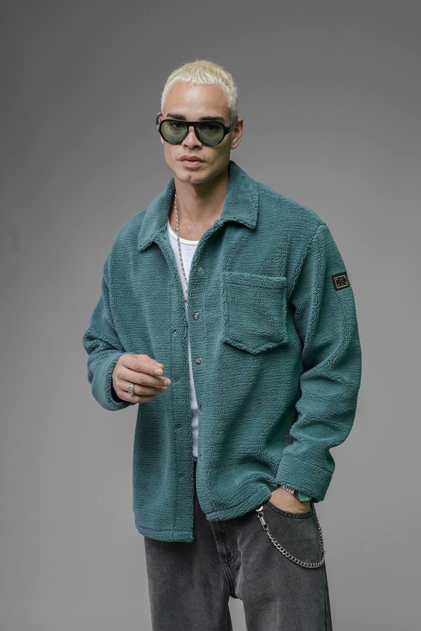 Turkuaz Sherpa Kumaş Shacket (Gömlek Ceket)