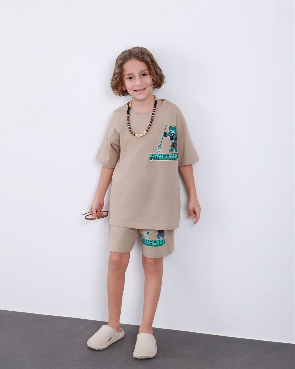 Step into the Gaming World with the Minecraft Themed Kids' Shorts Set!