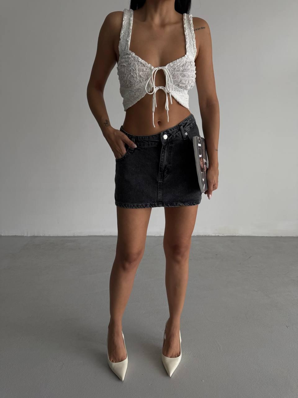 Denim mini skirt