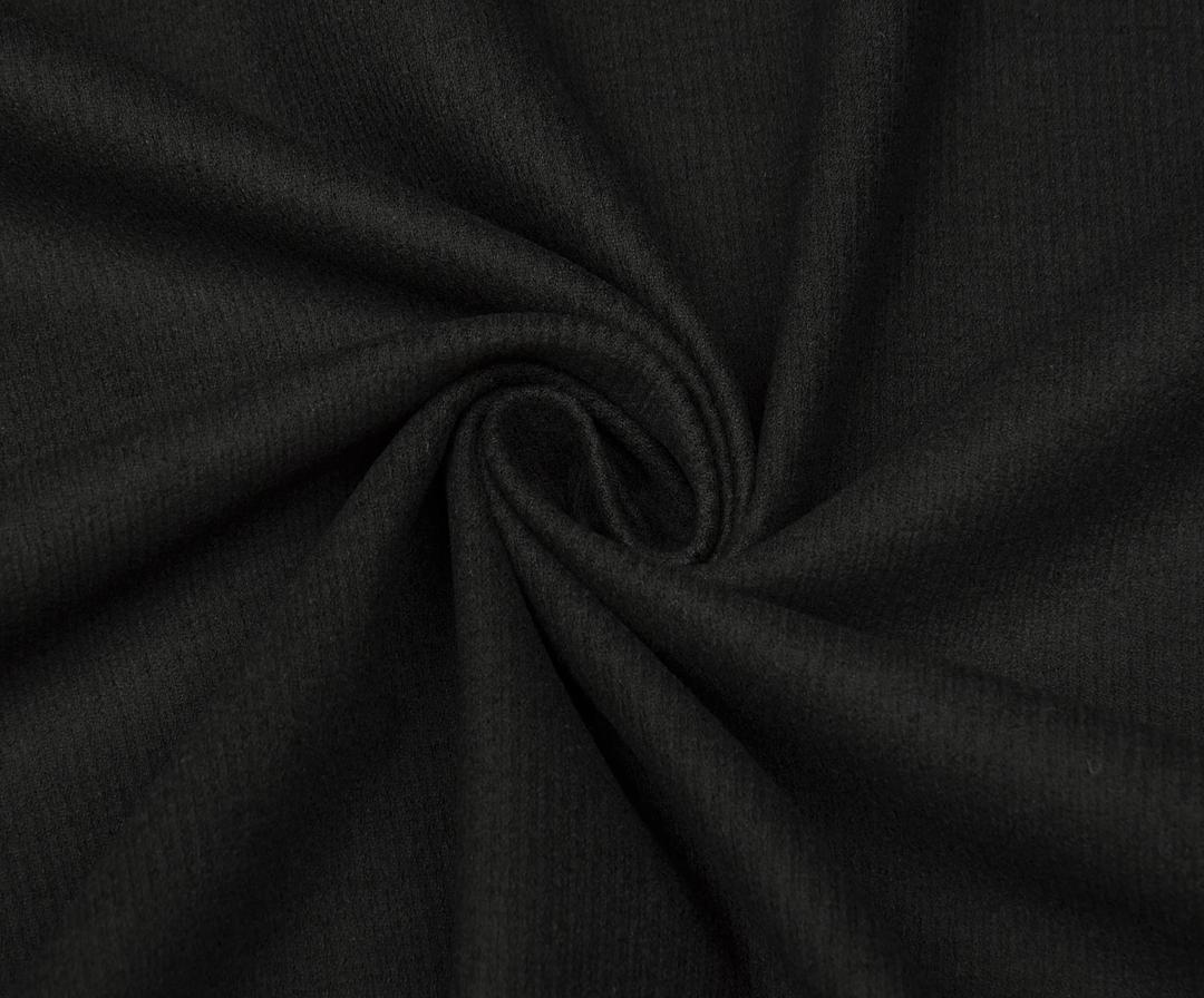 KAŞMİR EFEKTLİ ÇİZGİLİ KAŞE KABANLIK KUMAŞ - SİYAH