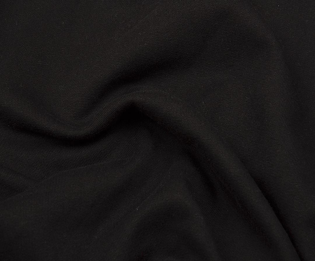 THIN THREE-THREAD FLEECE FABRIC - BLACK
