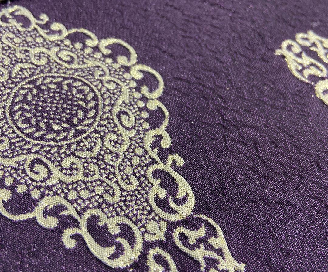 PATTERNED BROCADE JACQUARD FABRIC - PURPLE