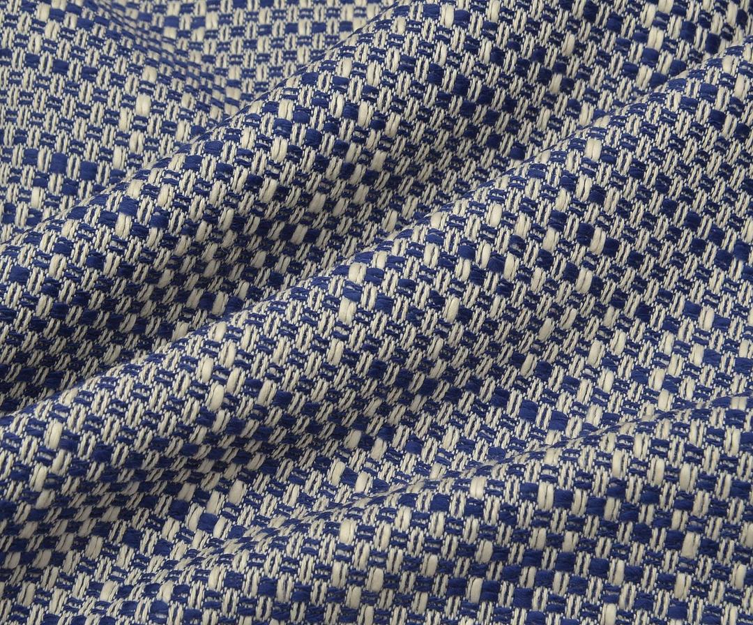 MEDIUM CHECKED CHANEL FABRIC - LIGHT NAVY BLUE