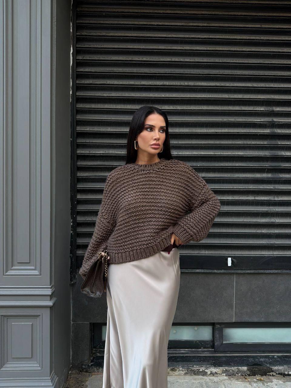 🧶 Уютный и стильный: Комбинации вязаных свитеров