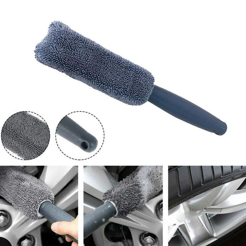 Microfiber Rim and Detail Cleaning Brush Long Handle Car Brush