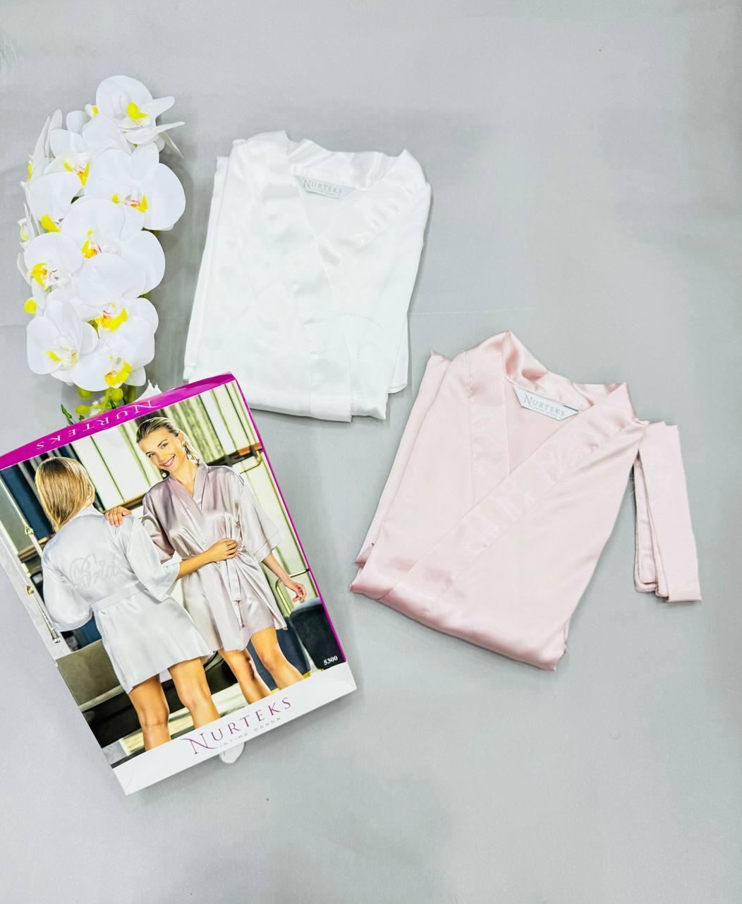 Nurteks silk mini robe