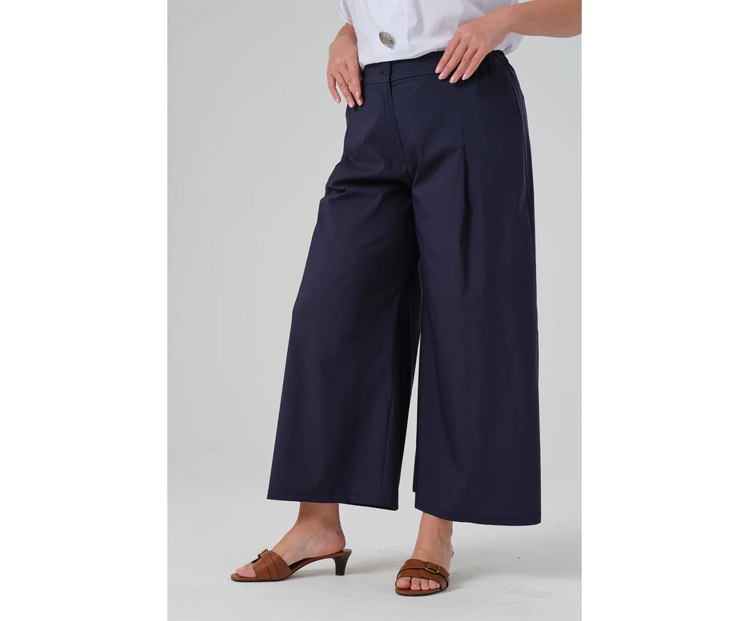 LYRALI COTTON POPLIN FABRIC - NAVY BLUE