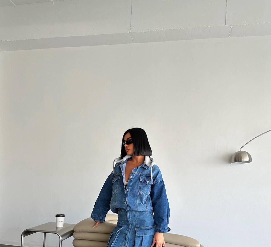 Denim Kapüşonlu Ceket