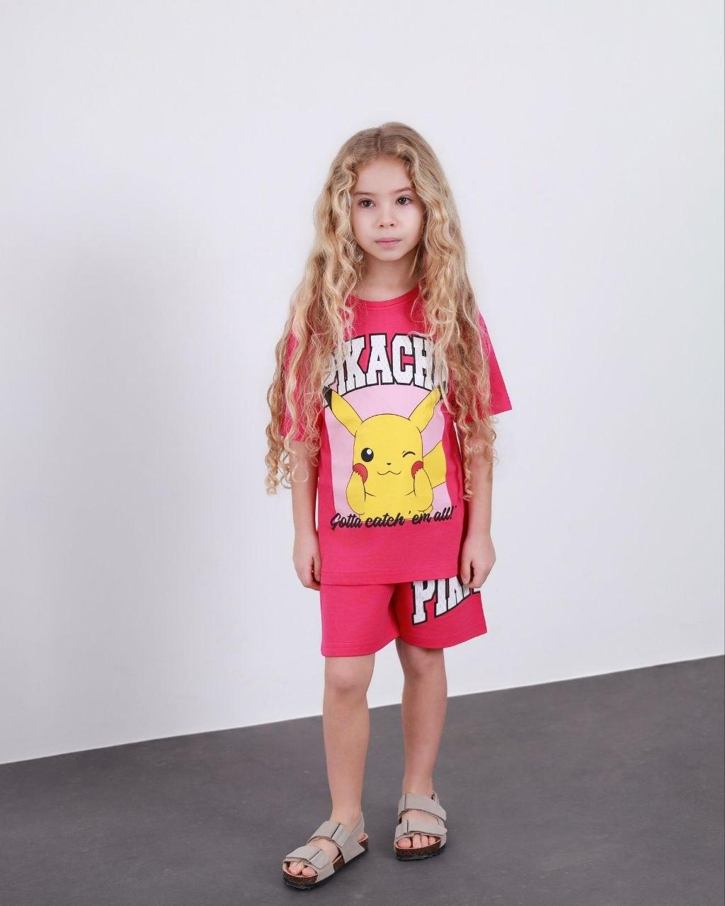 Pikachu Print Children's Shorts Set: Fun and Comfort Together!