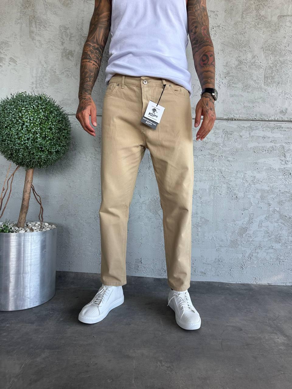 Camel/Khaki Tone Relaxed Fit Chino/Denim Pants