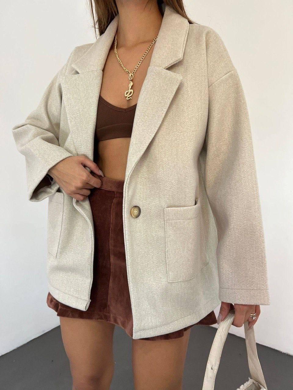 Oversize Tek Düğmeli Ceket/Blazer