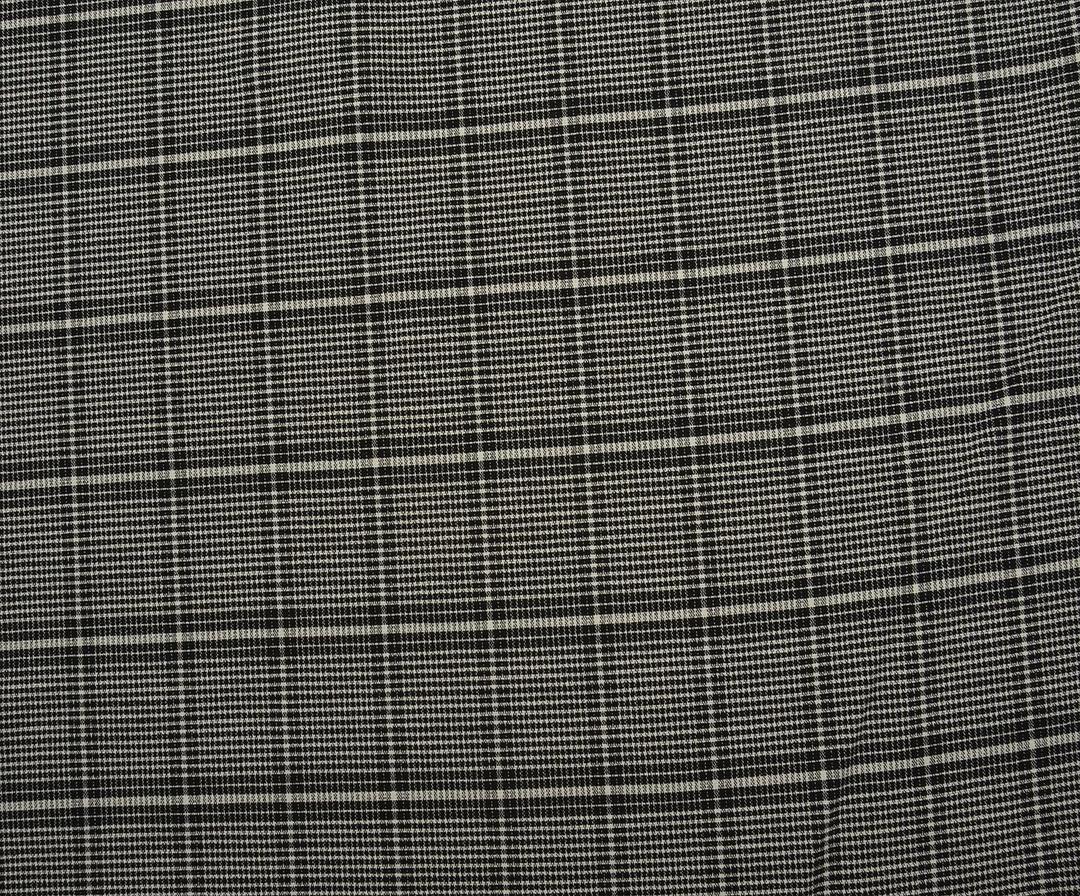 LİKRALI EKOSE DESENLİ KUMAŞ - SİYAH