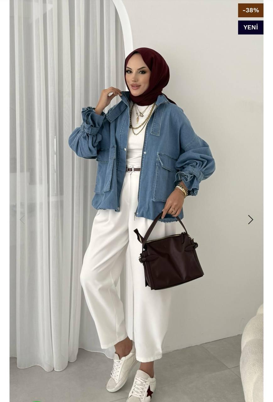 Bol Kesim Cepli Jean Ceket
