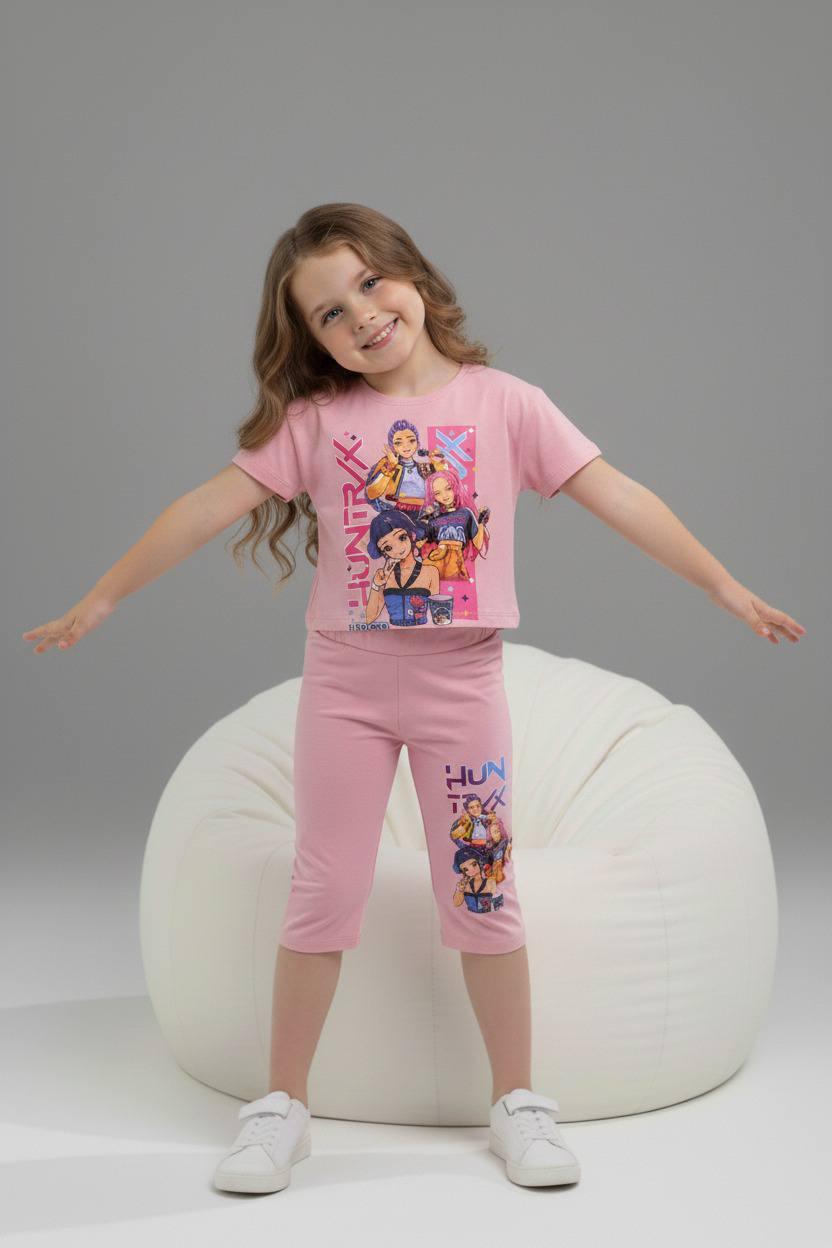 Stylish "K-Pop & Huntrix" Capri Sets for Girls