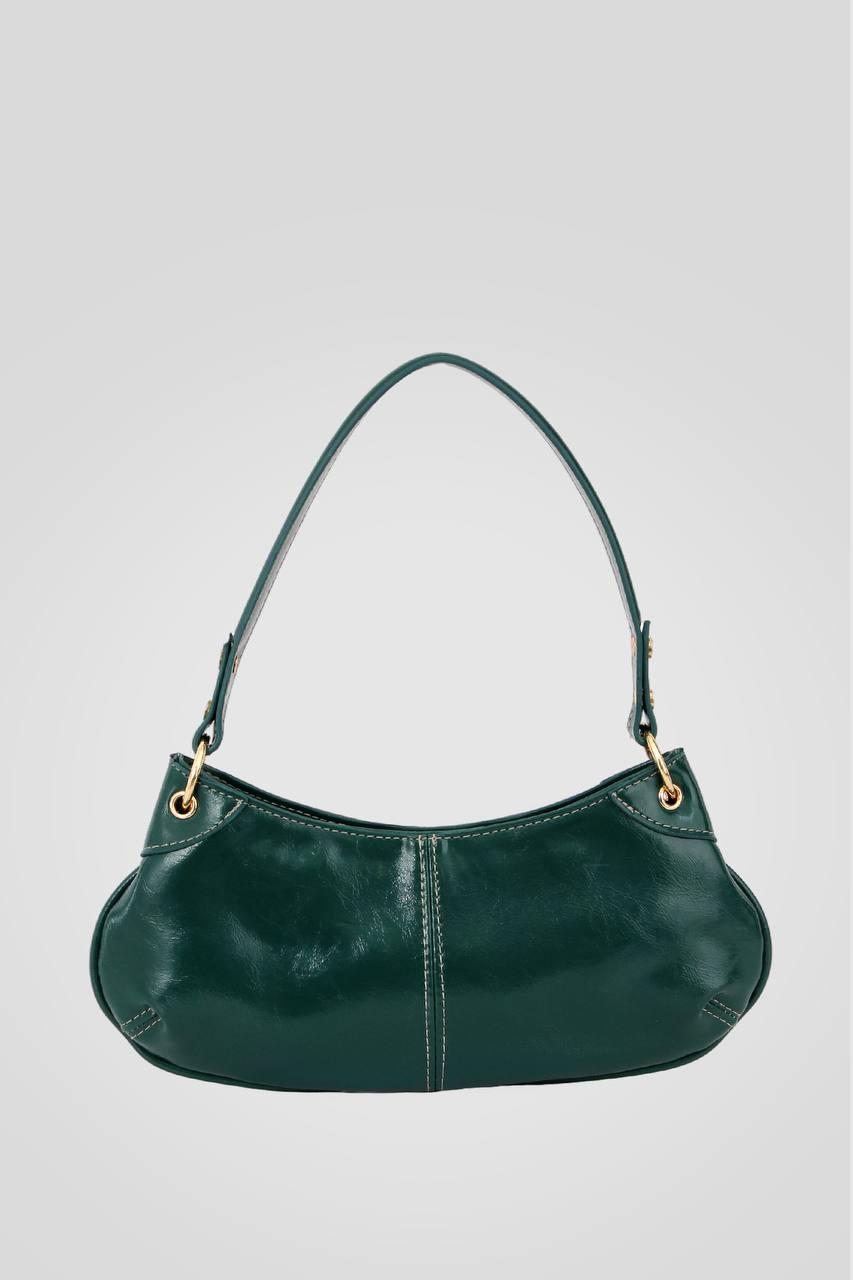 Faux leather baguette bag