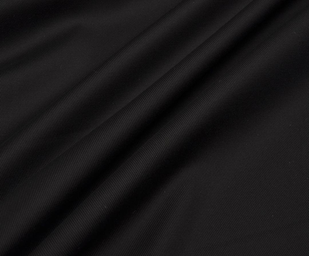 STRETCH COTTON GABARDINE FABRIC - BLACK