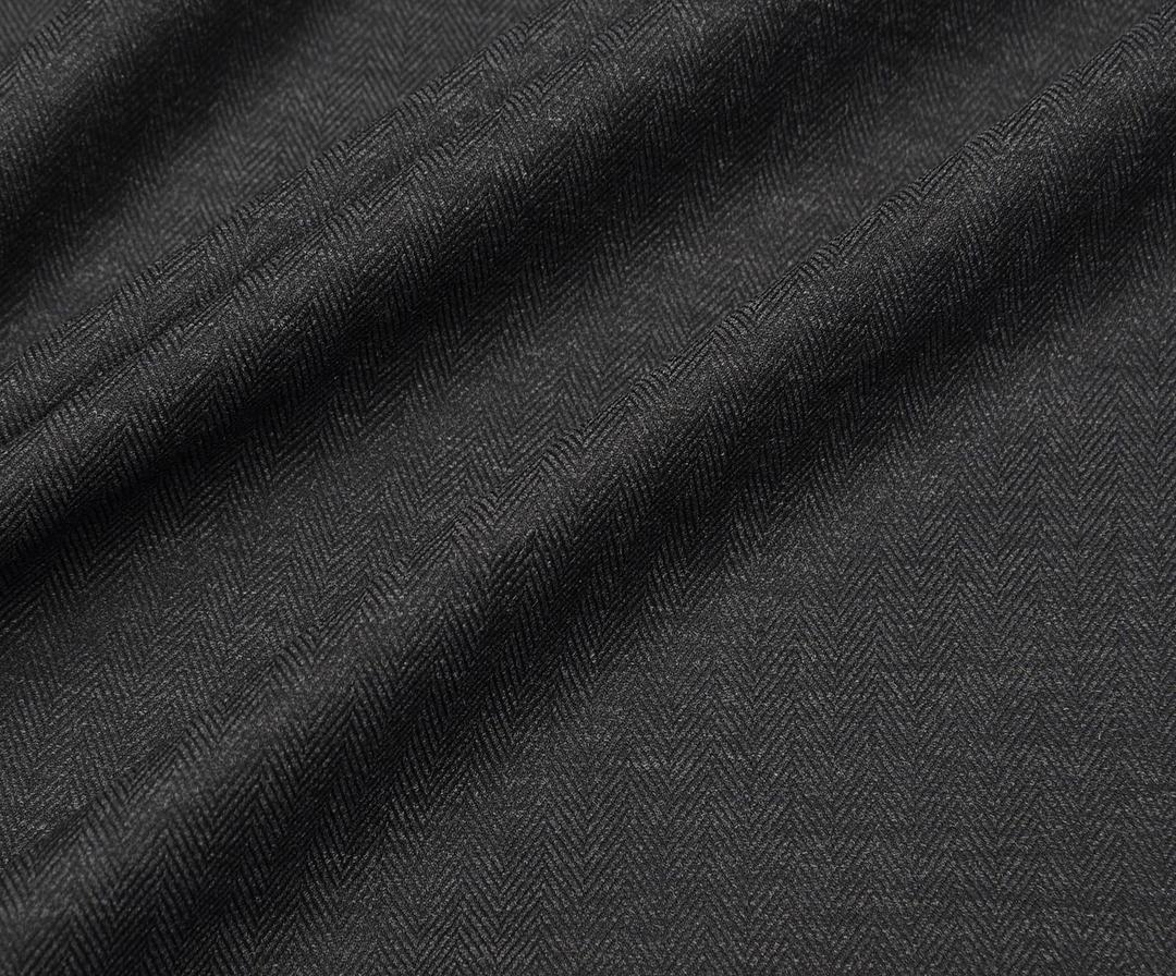 STRETCH HERRINGBONE FABRIC - ANTHRACITE