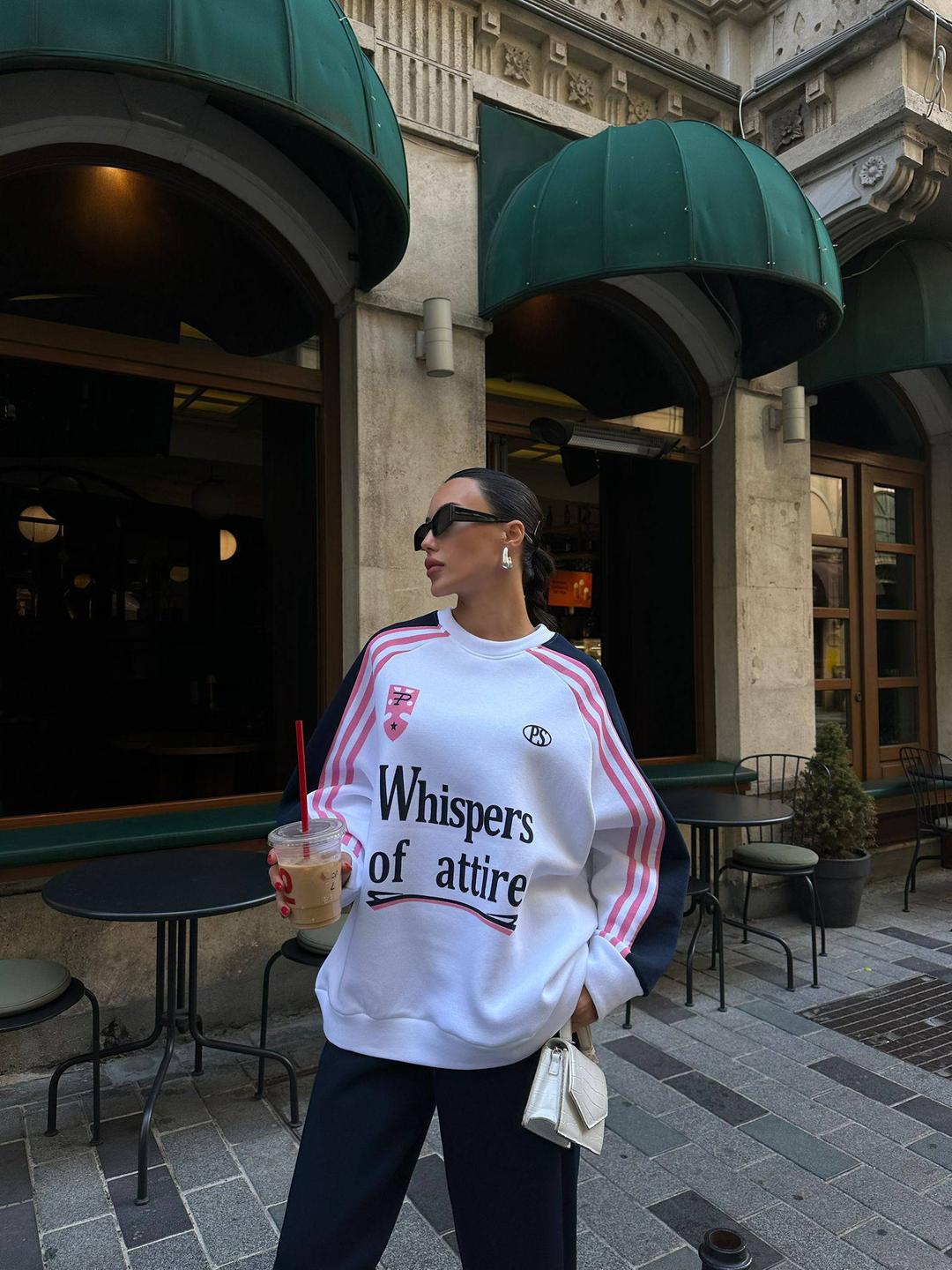 "Whispers of Attire" Printed Oversize Sweatshirt