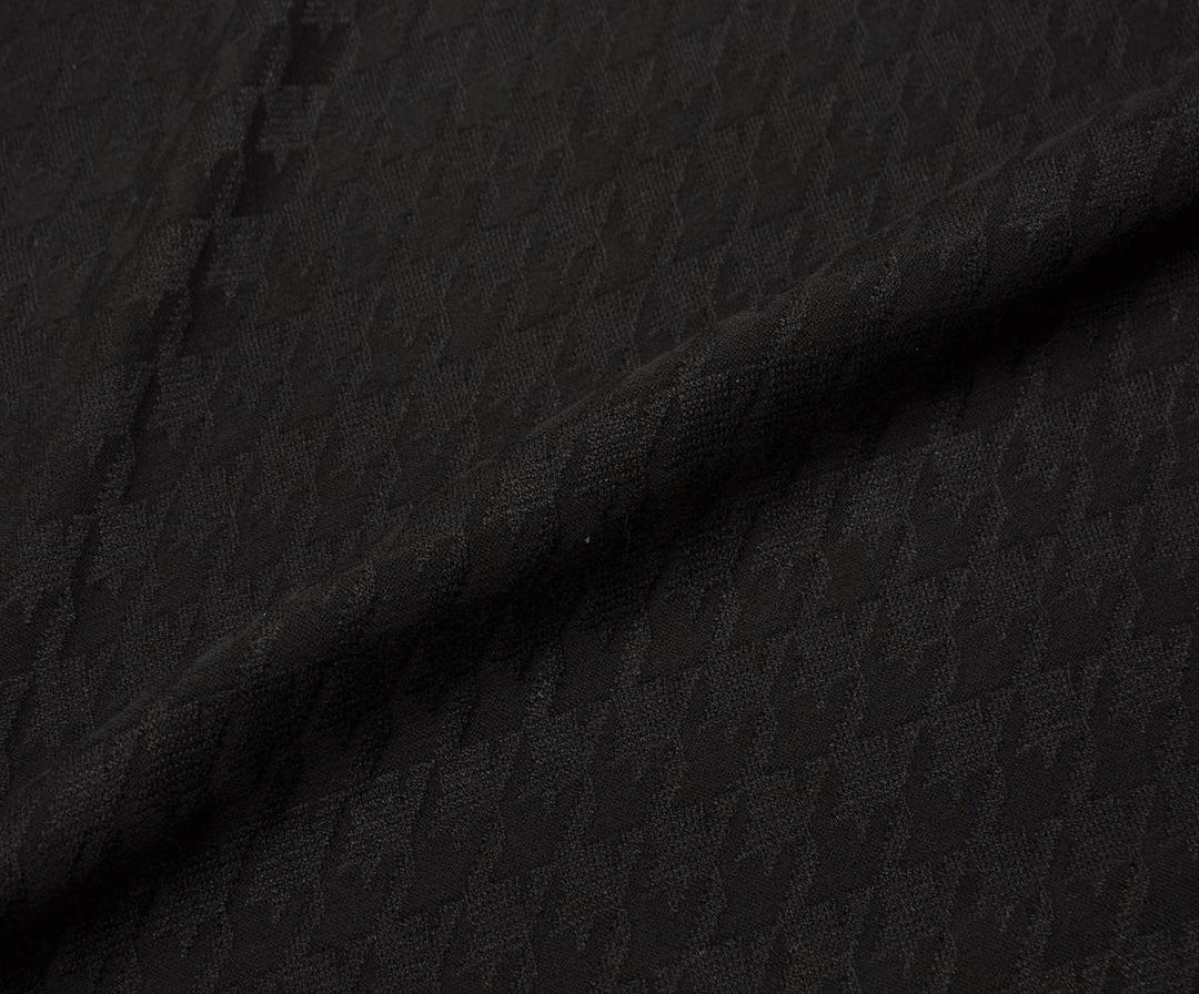 KAZAYAĞI DESENLİ ÖRME TRİKO KUMAŞ - SİYAH