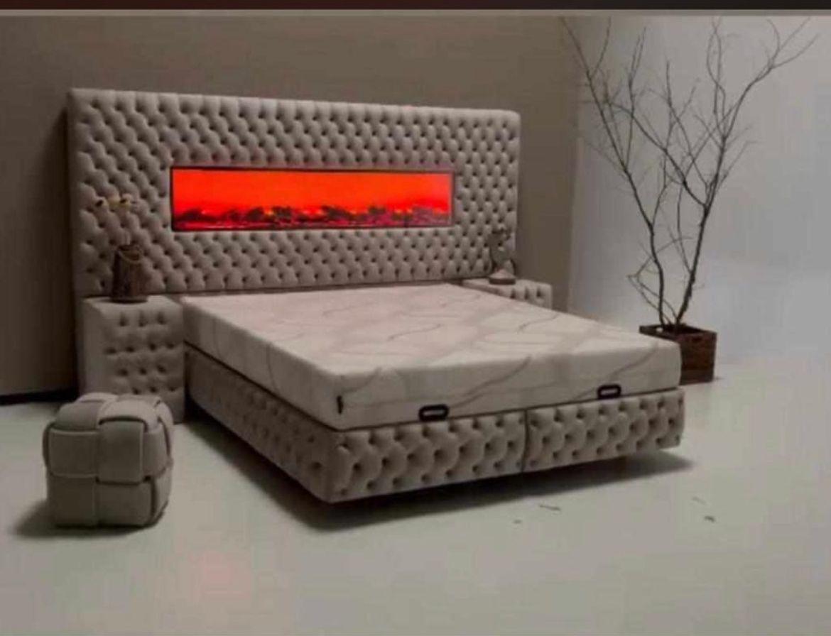 Plinth Headboard and Nightstand