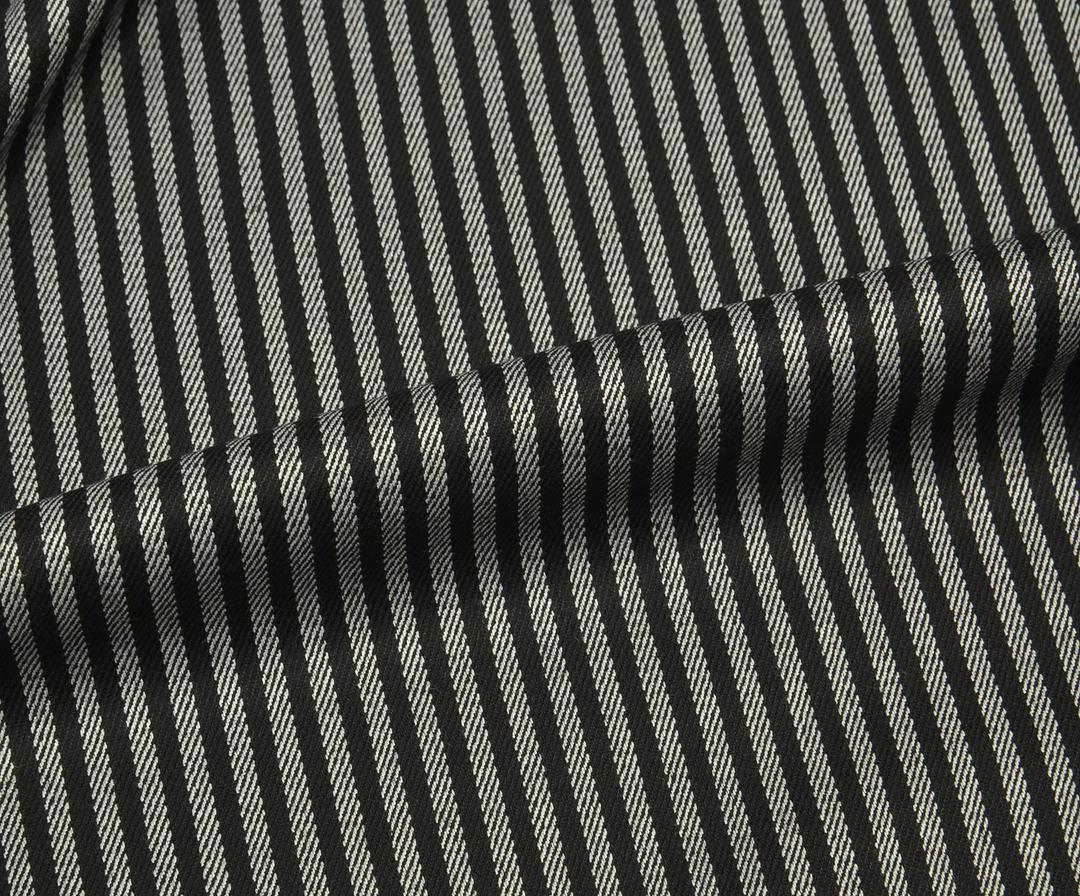 ÇİZGİLİ LİKRALI GABARDİN KUMAŞ - ANTRASİT