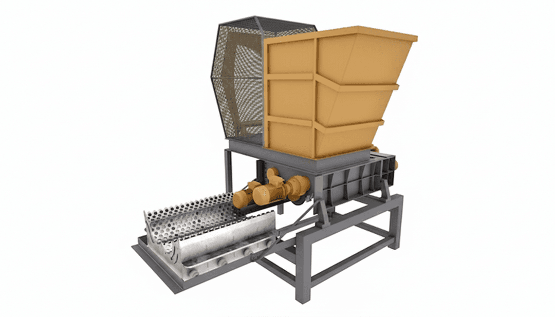 Чотиривальний шредер для твердих побутових відходів