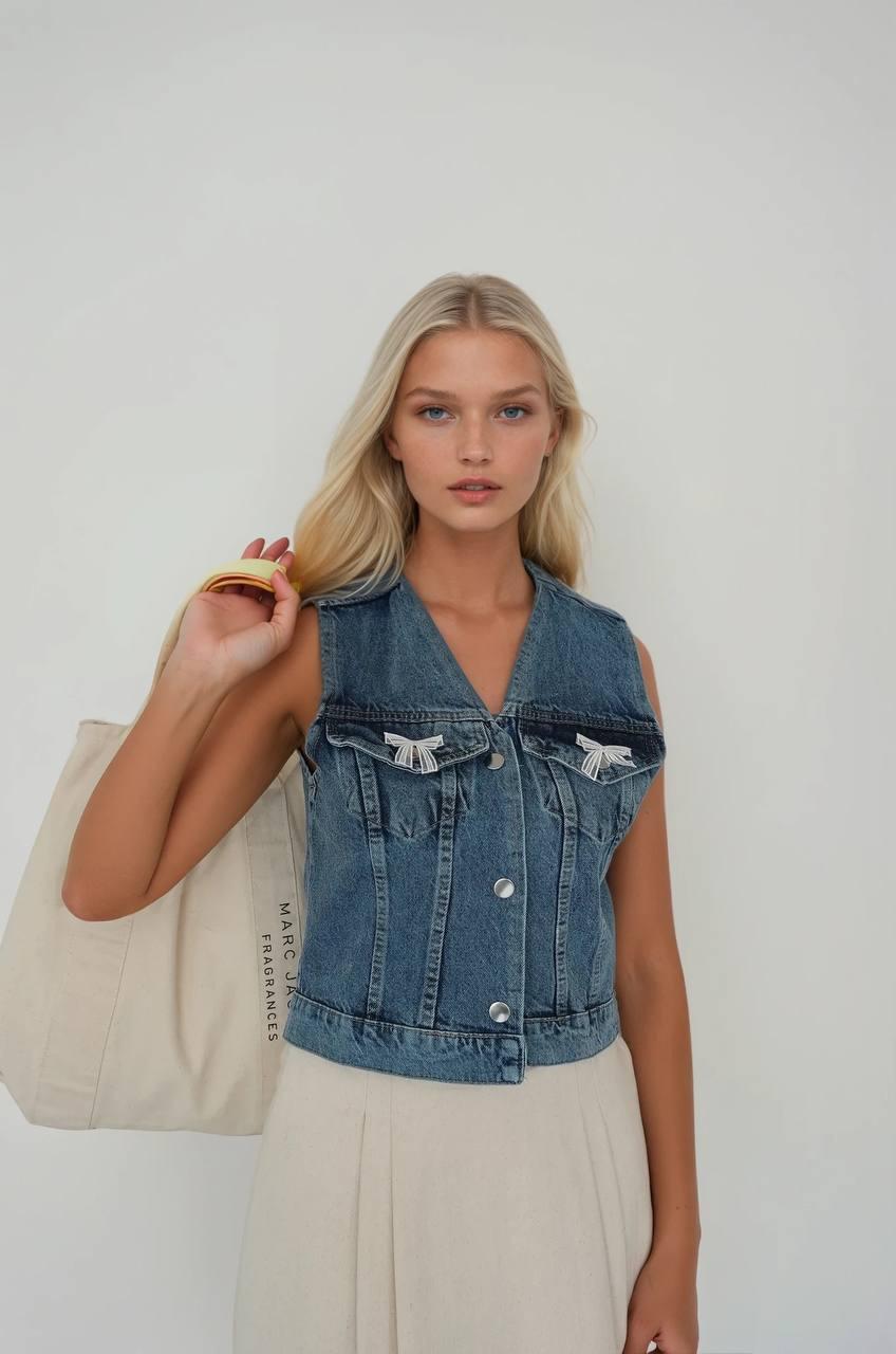 Women's denim vest
