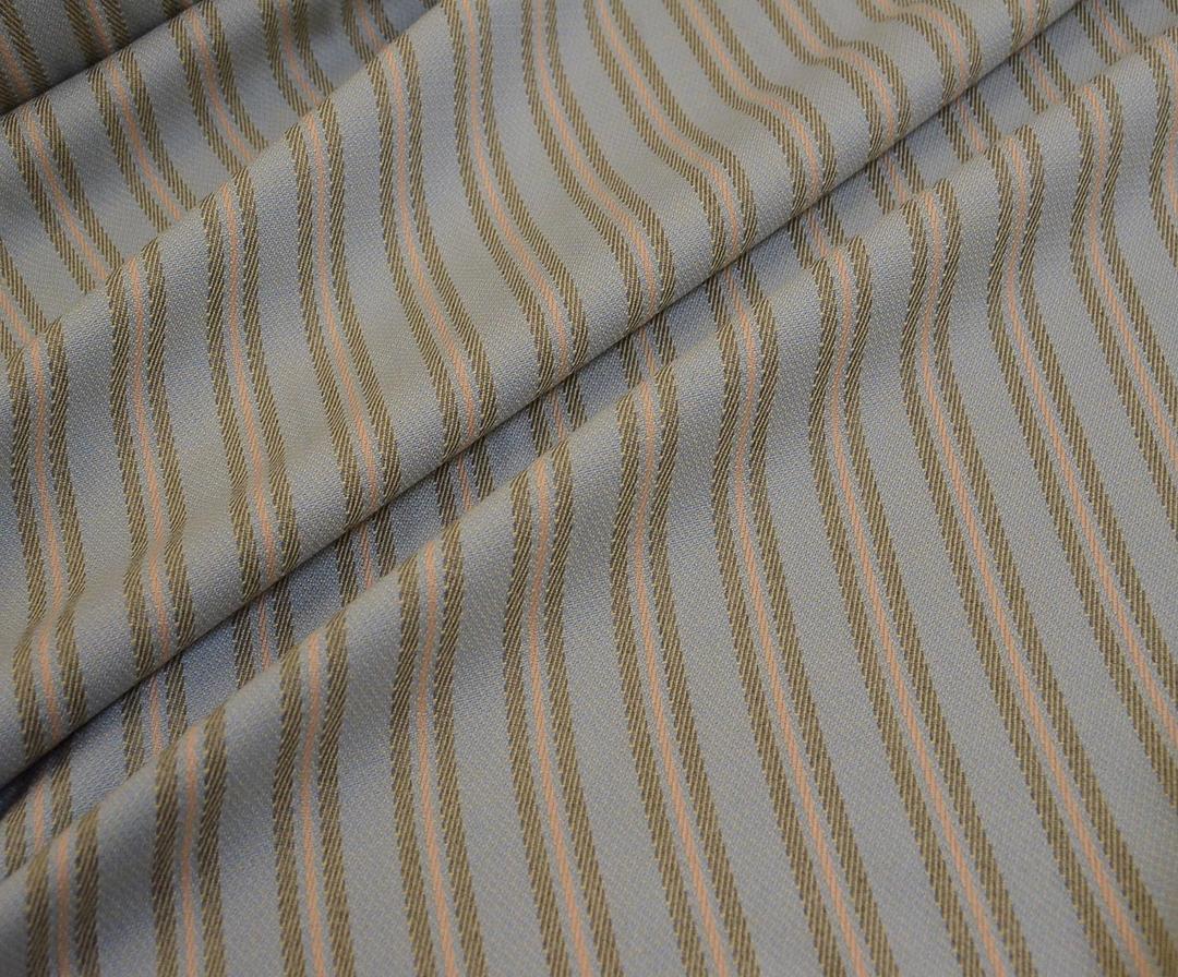 STRETCH STRIPED SKIRT TROUSER FABRIC - BLUE