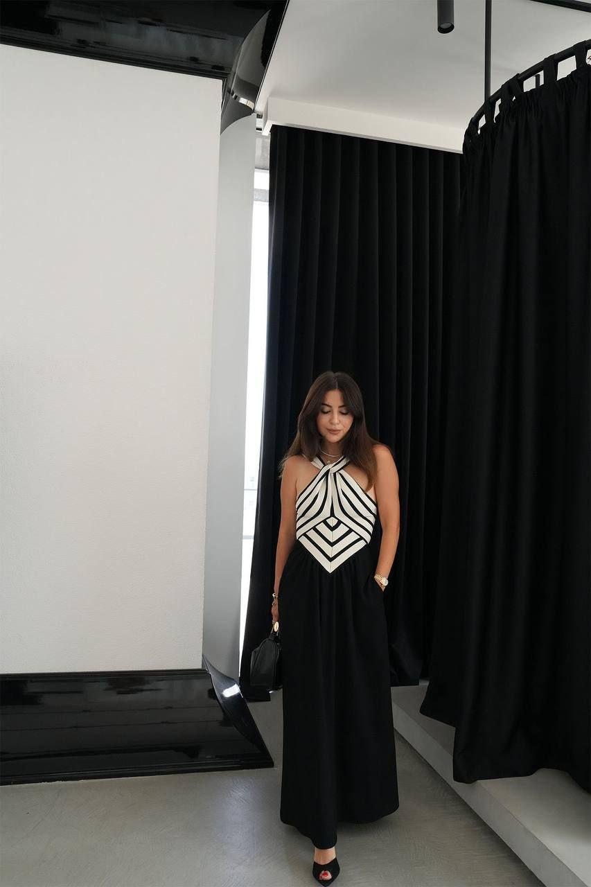 Платье макси с геометрическими узорами