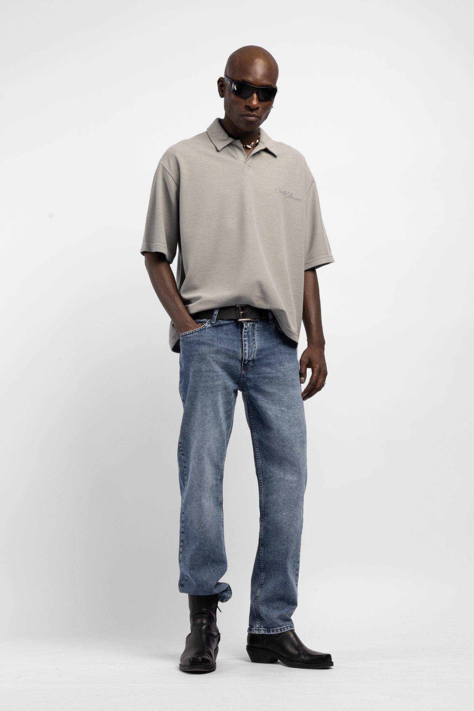 V-Neck Oversize Polo T-Shirt