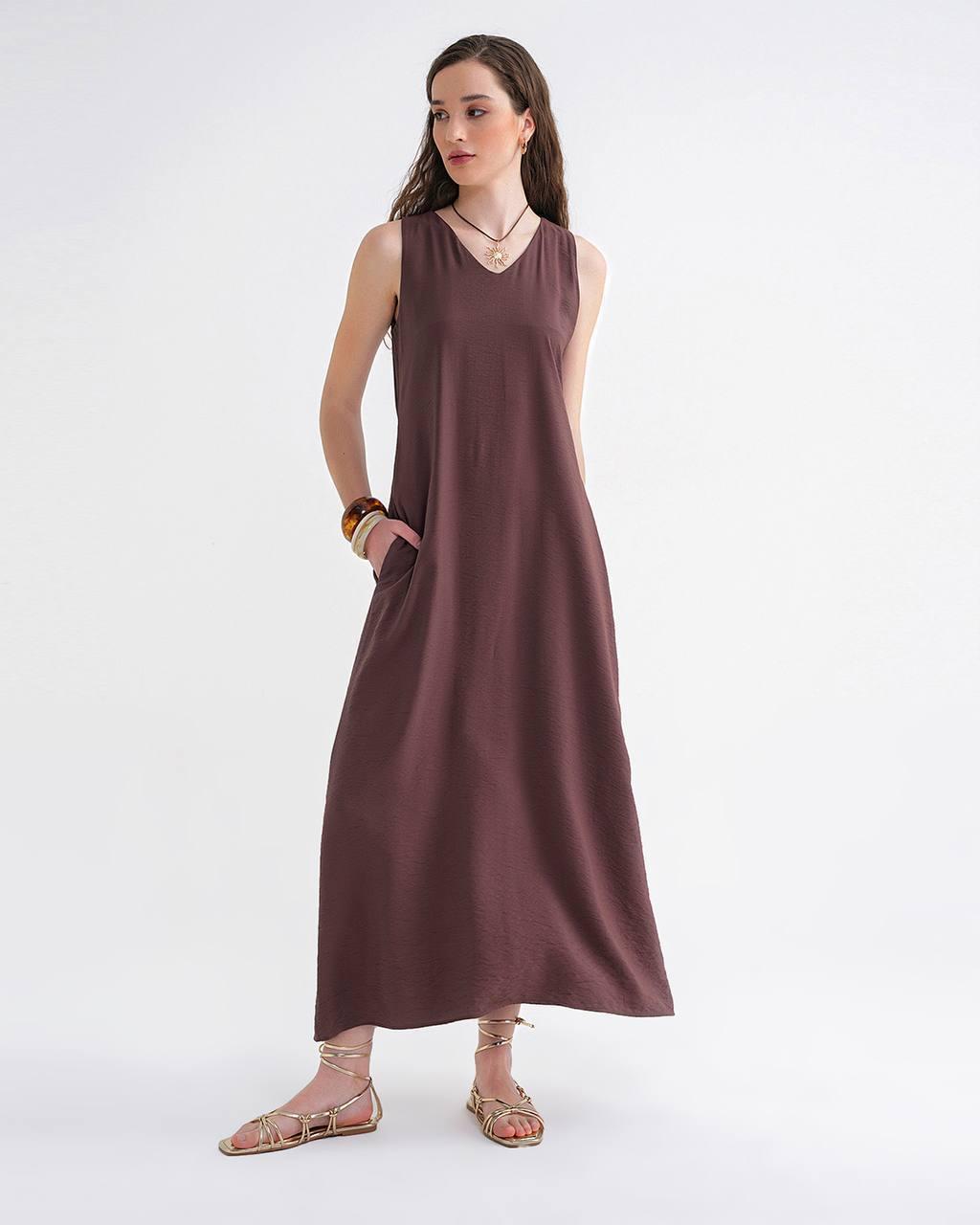 The Most Comfortable Form of Black: Sleeveless V-Neck Maxi Dress